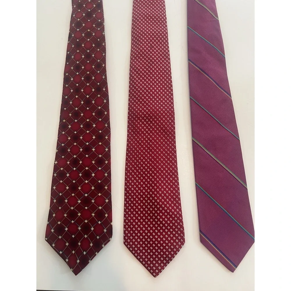 Colours Nautica Bill Blass Red Pink White Men's Geometric‎ Tie Lot